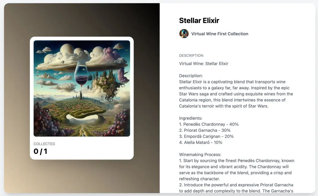 Virtual Wine NFT